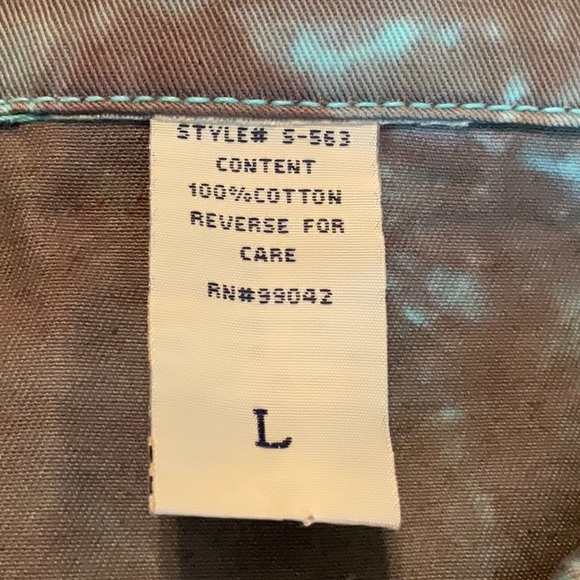 Size L Turquoise and Brown Tie Dye Jacket - Picture 9 of 9